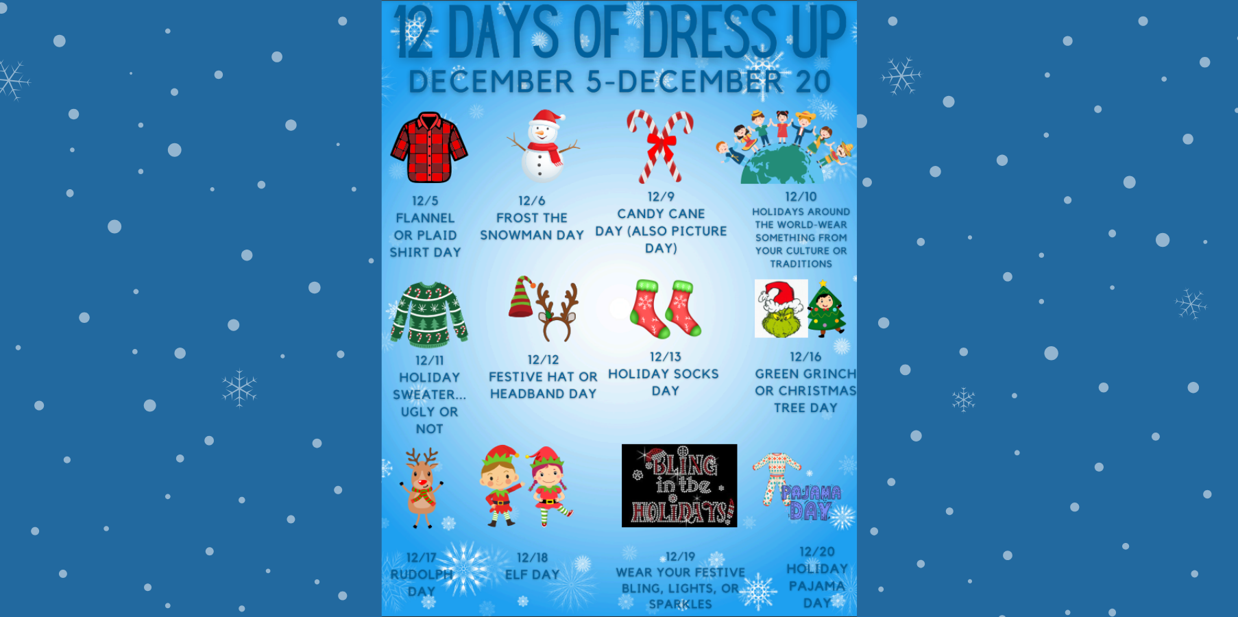 12 days of dress up in Decemeber