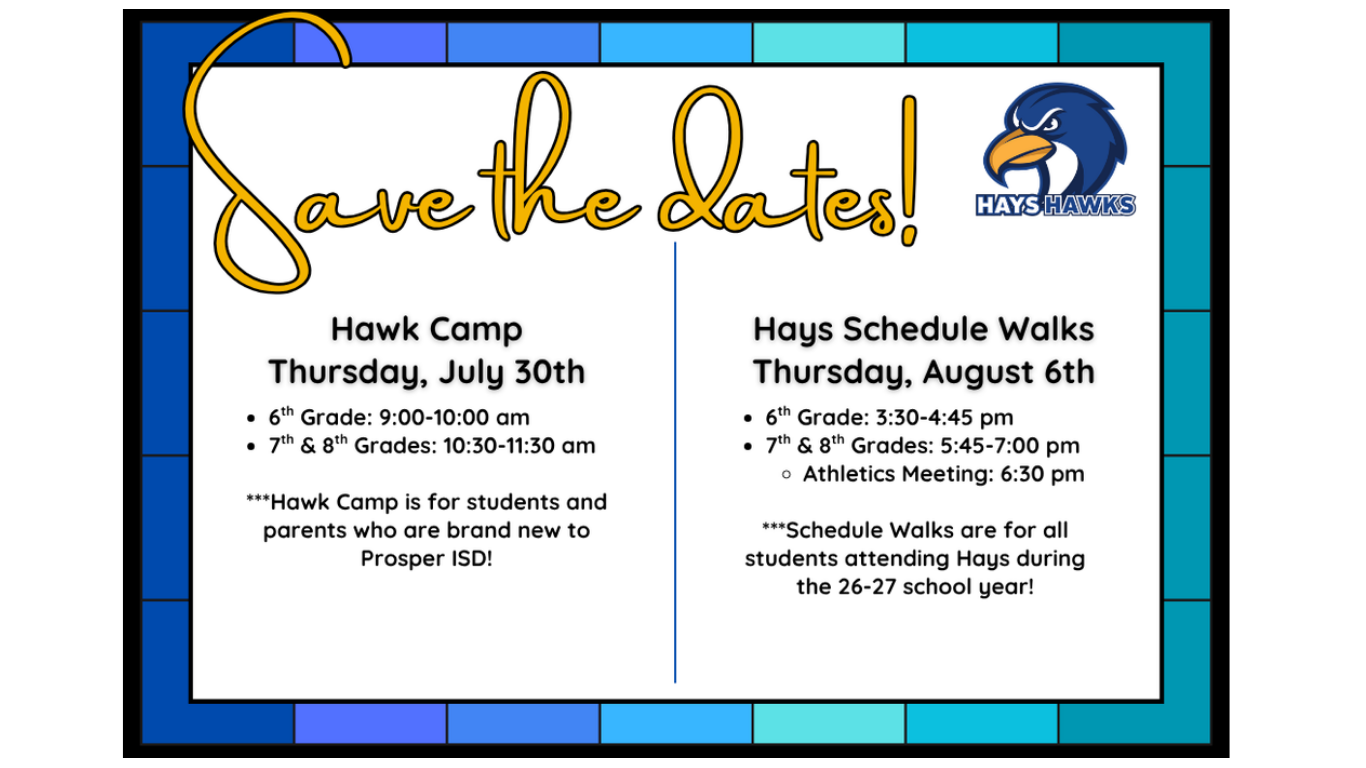 Save the Dates!