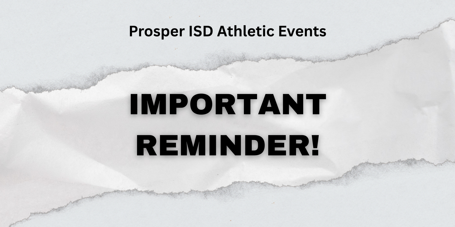 Athletics Important Reminder