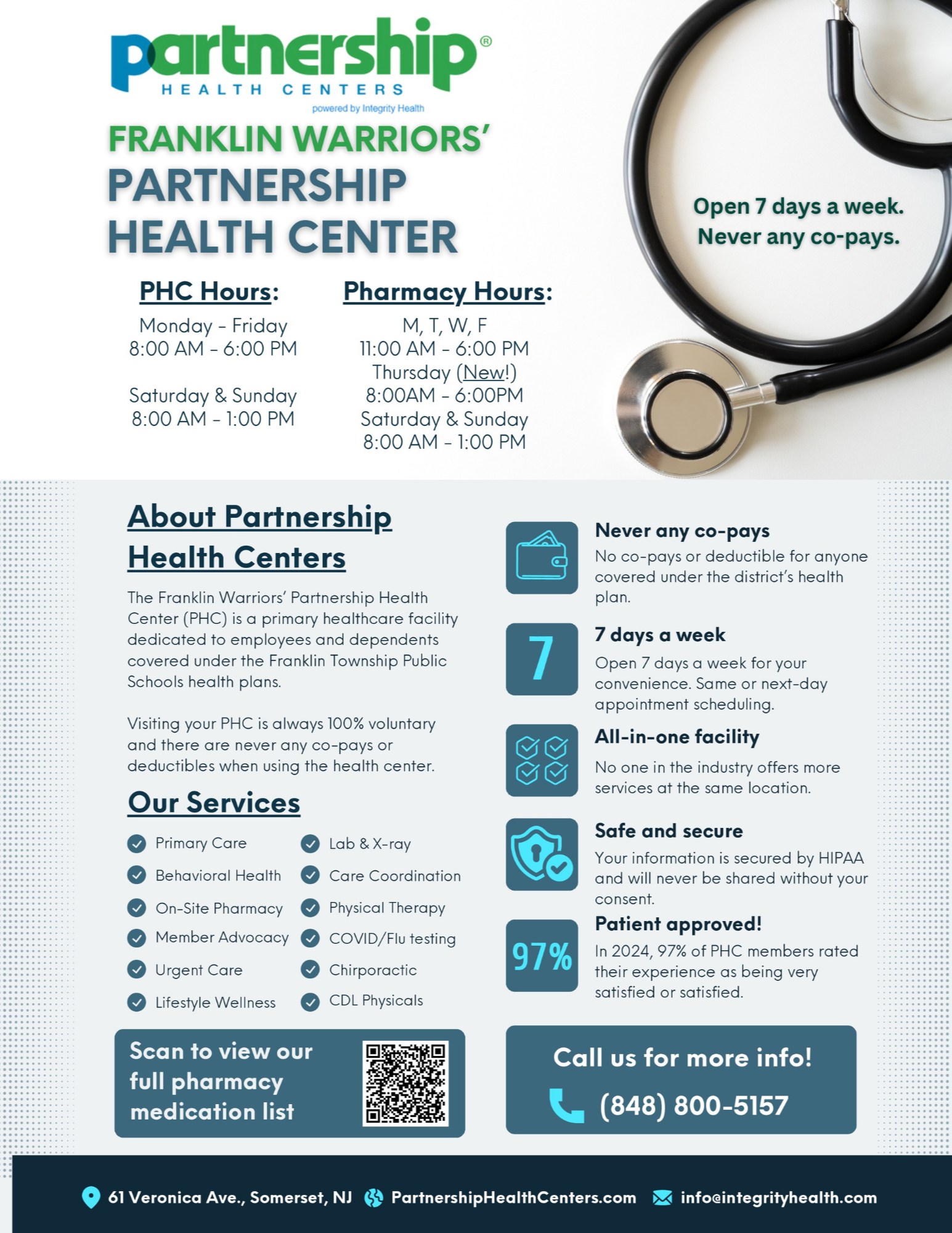 Info sheet on warrior health center