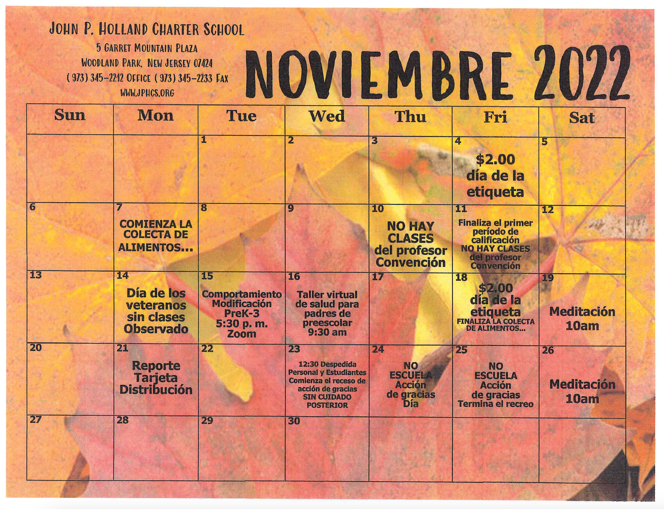 November 2022 Spanish