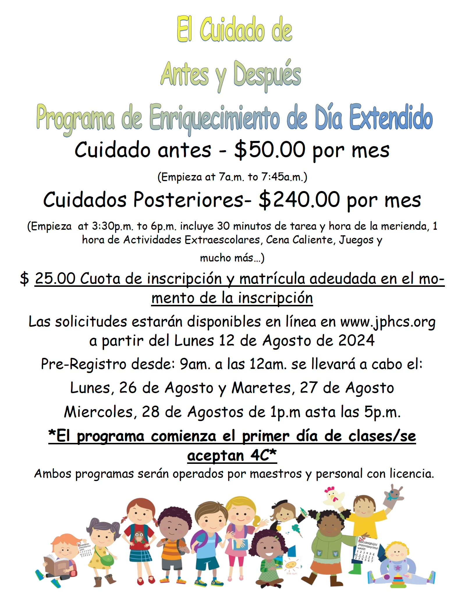 Spanish Before and After Care Flyer