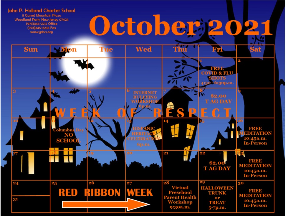 October Calendar 2021