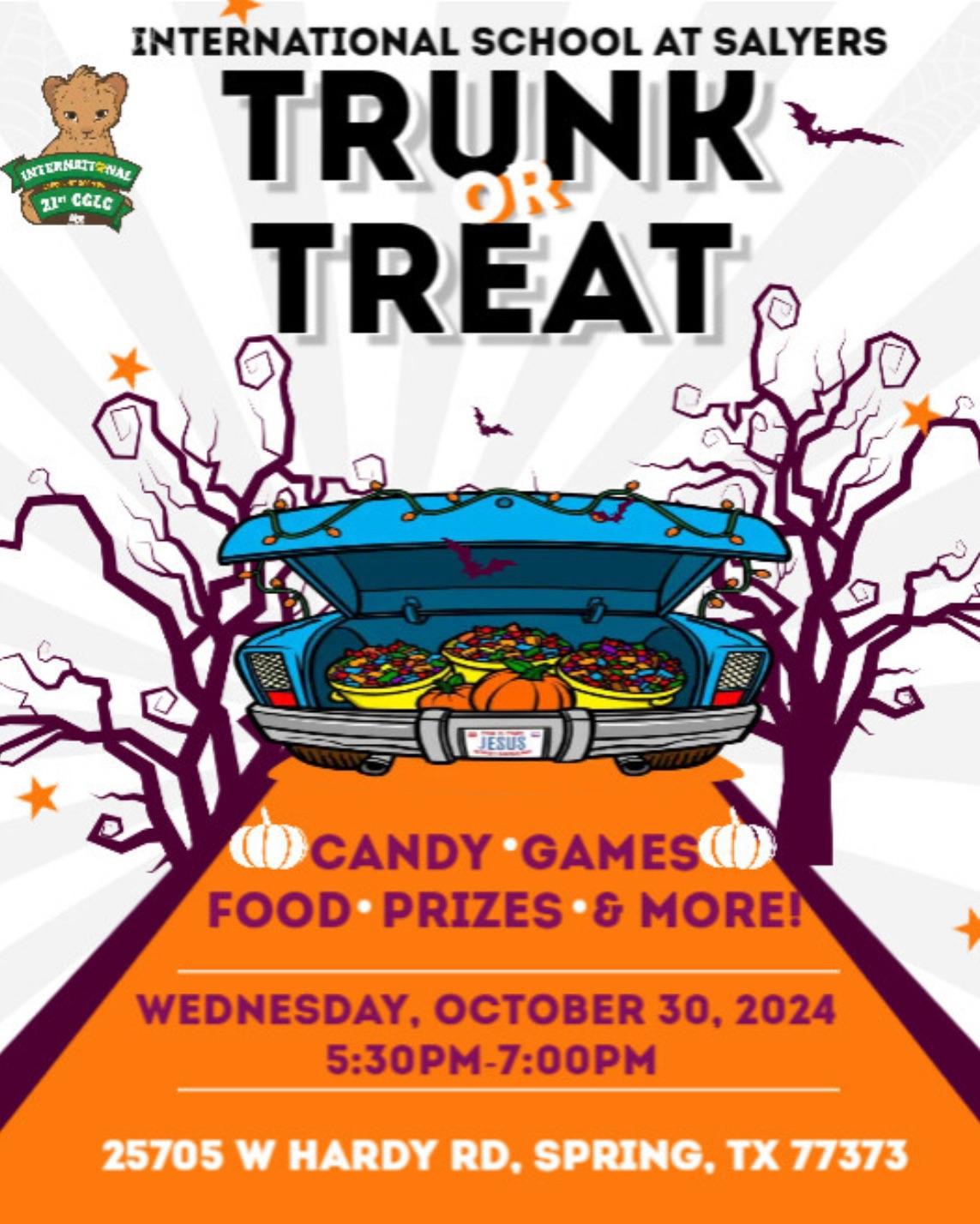 Trunk or Treat October 30, 2024