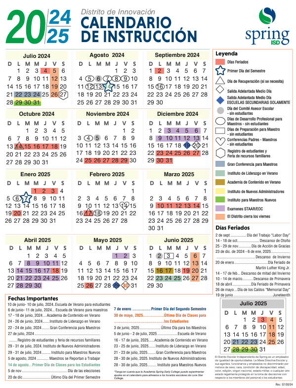 calendar - spanish