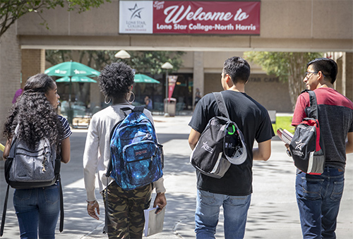 students walking to school