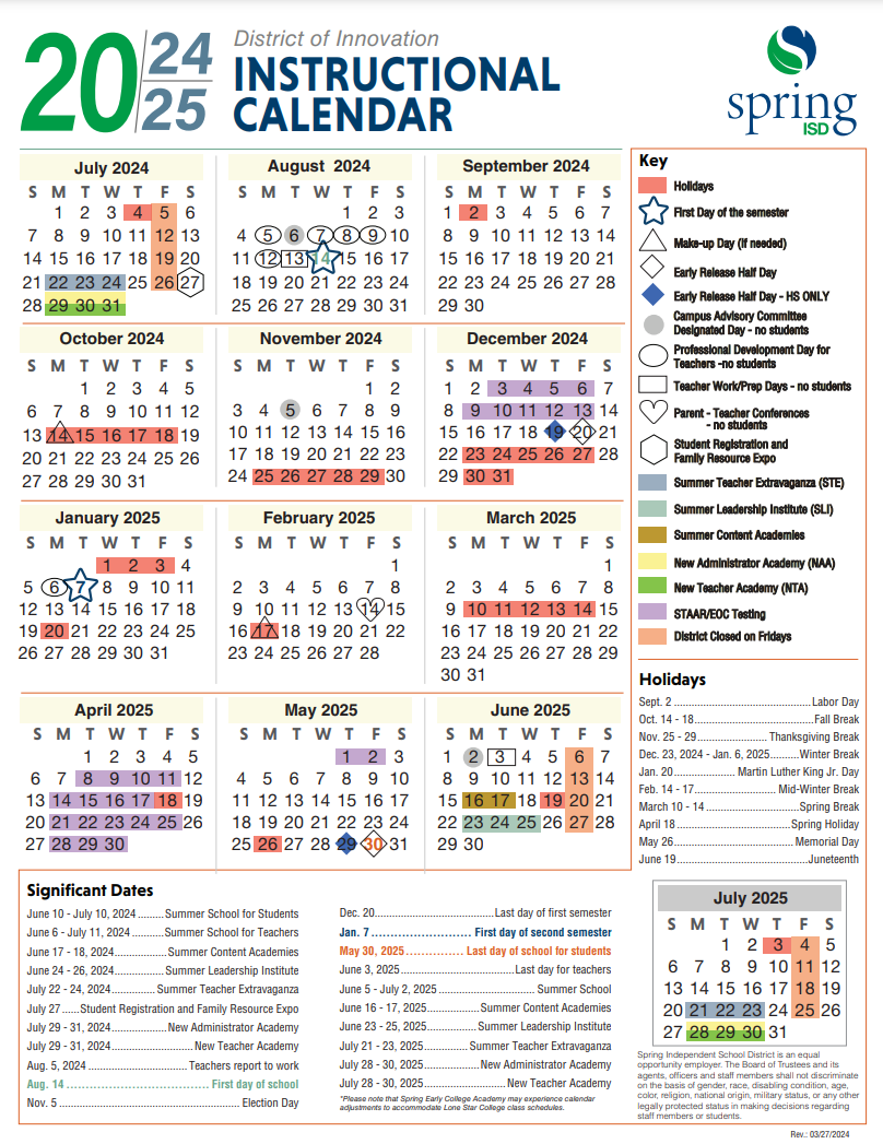 SISD Instructional Calendar 24-25