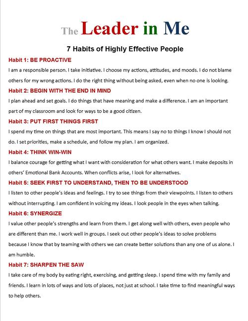 The Seven Habits flyer