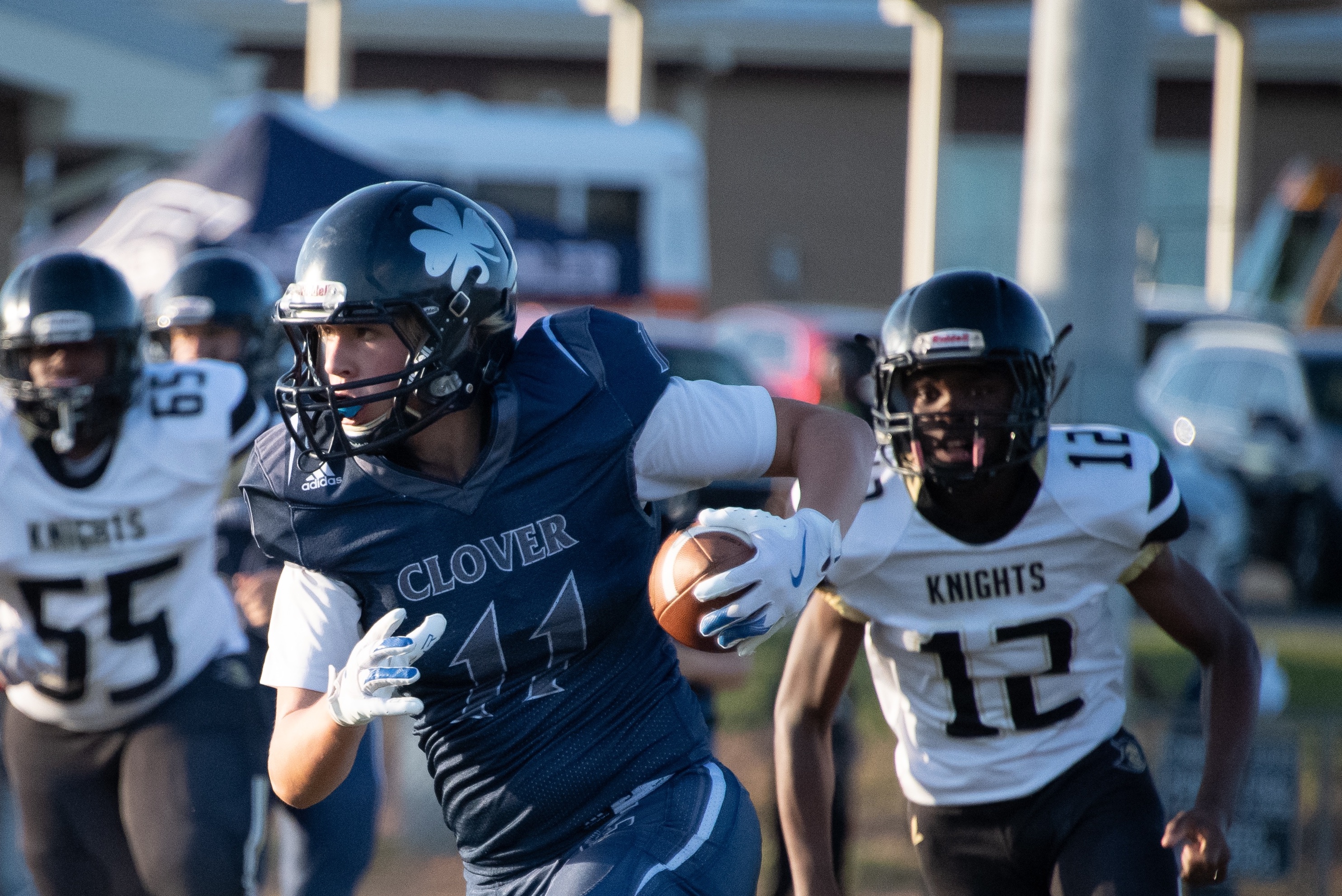 Athlete playing football