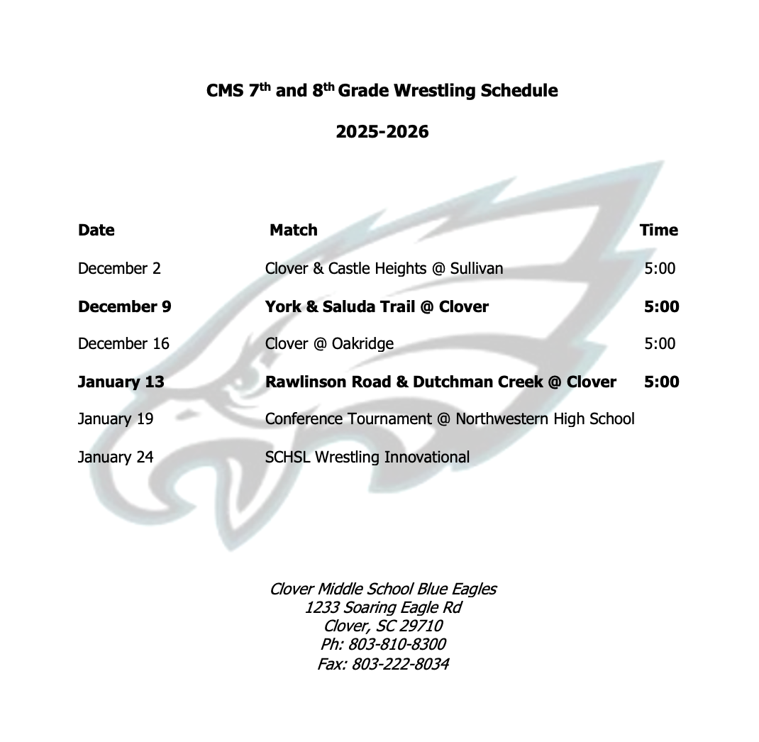 wrestling schedule