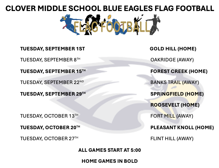 flag football schedule