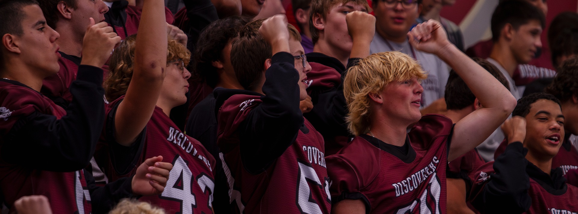A group of Sophomore football players cheer during the CHS Homecoming Pep Rally.