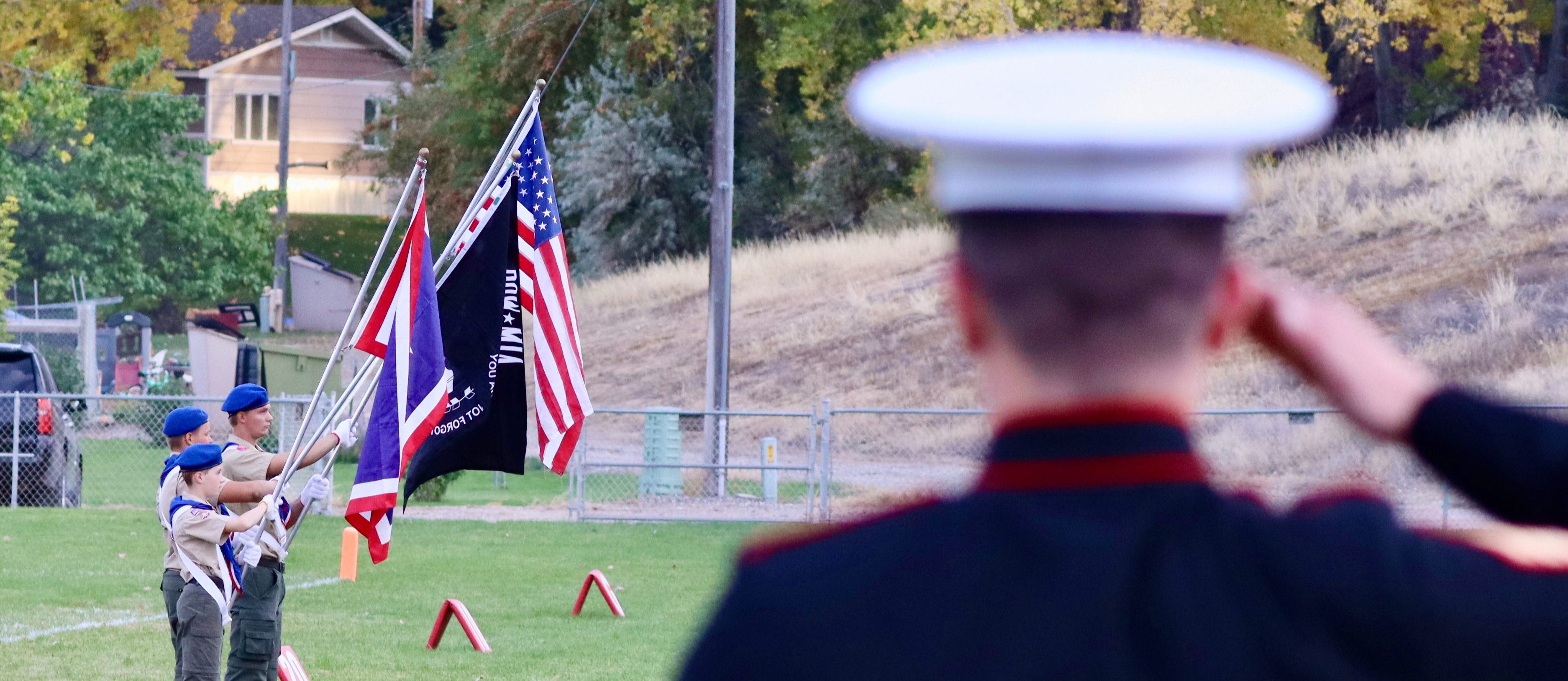 Soldier Saluting Flag