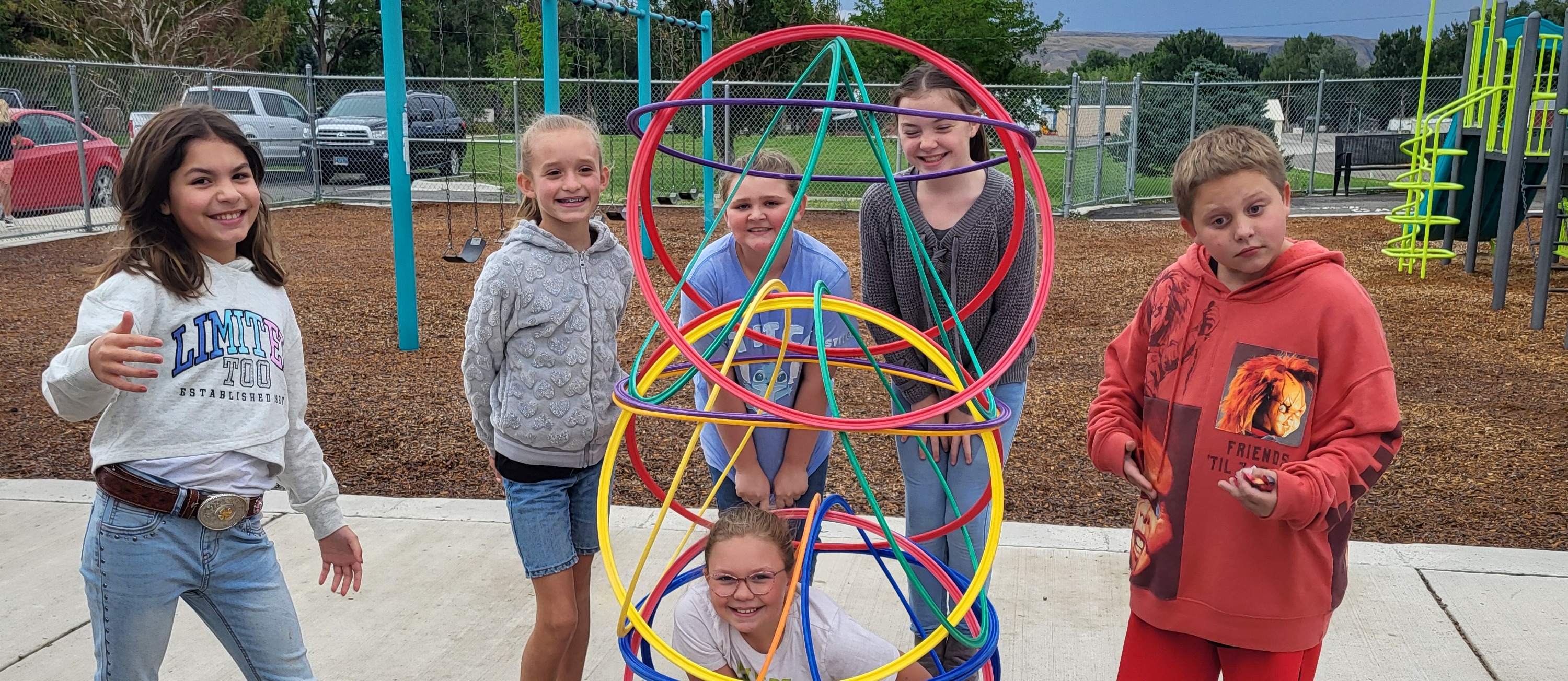 students on playground