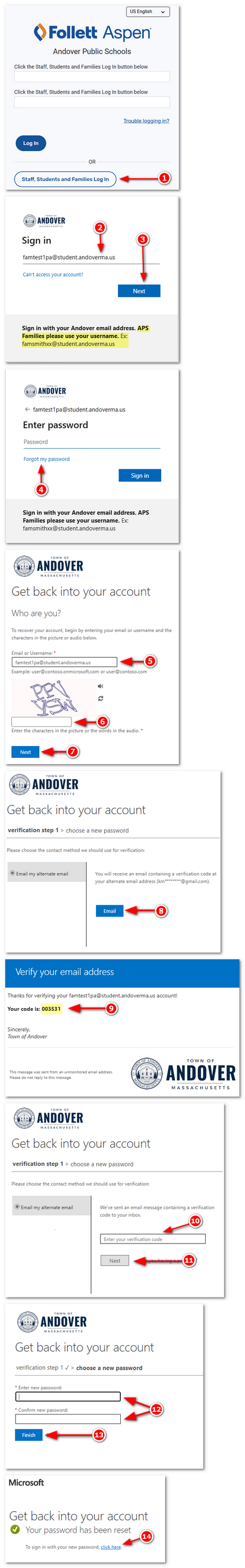 first time -forgot password