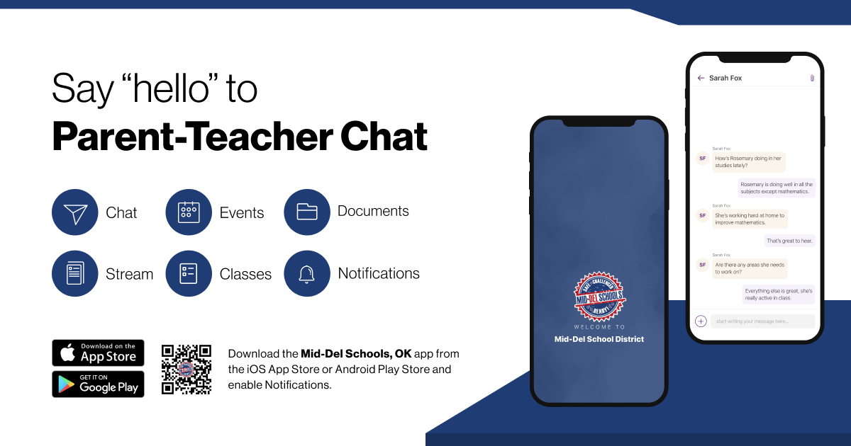 Communicate with the Mid-Del Schools App