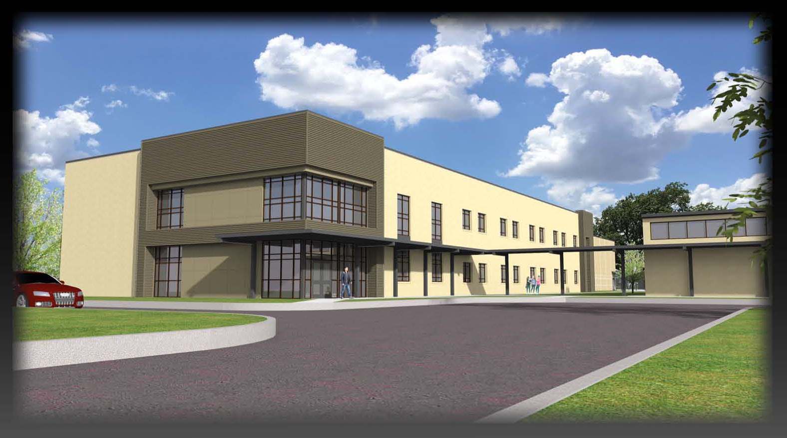 A renderized version of the school building