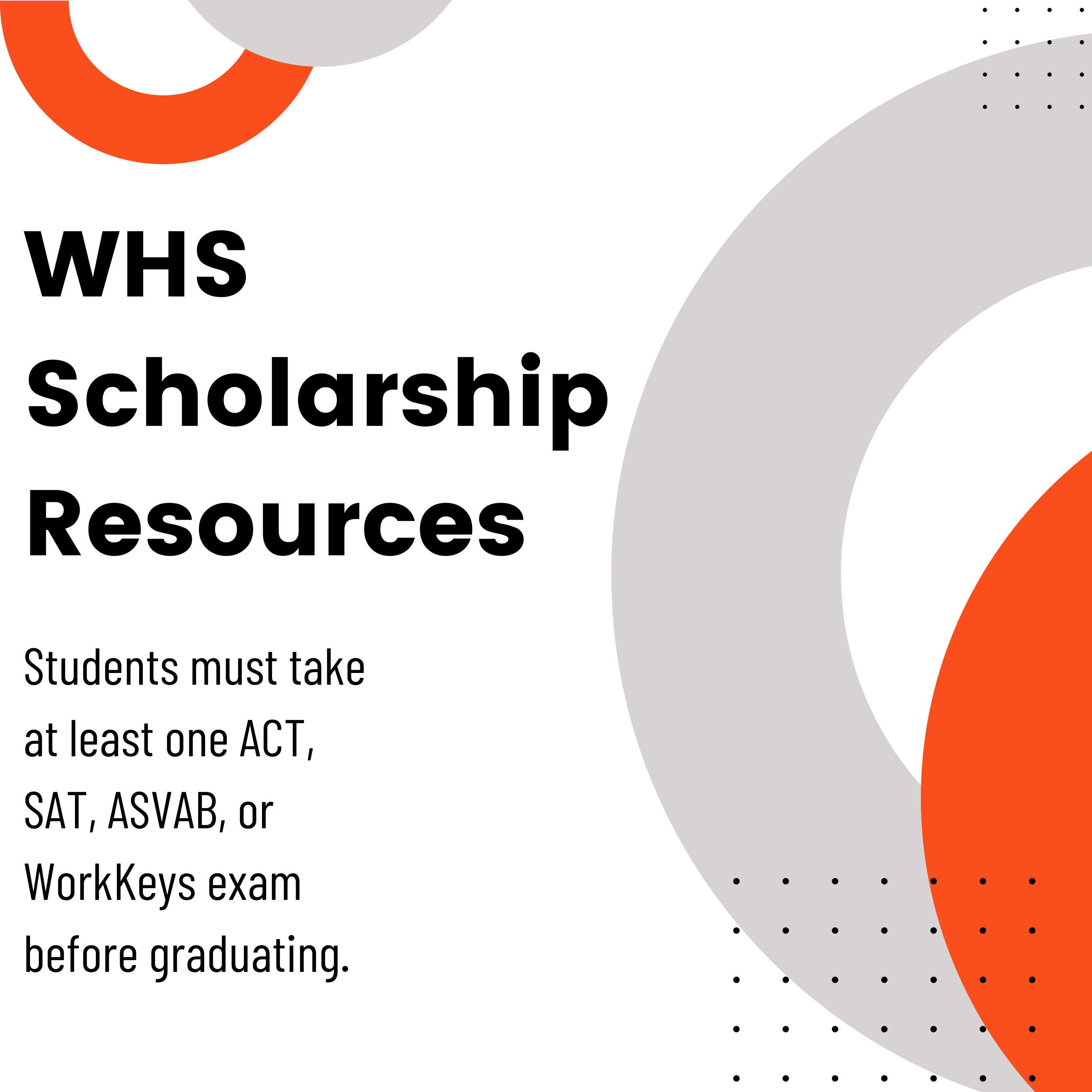 Testing and scholarship graphic