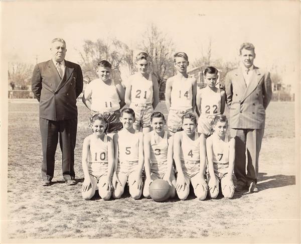 bossier school  old basketball team headshot