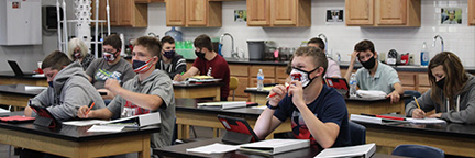 Students engaged in science class