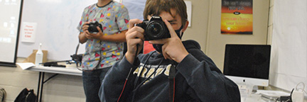 Student taking a picture