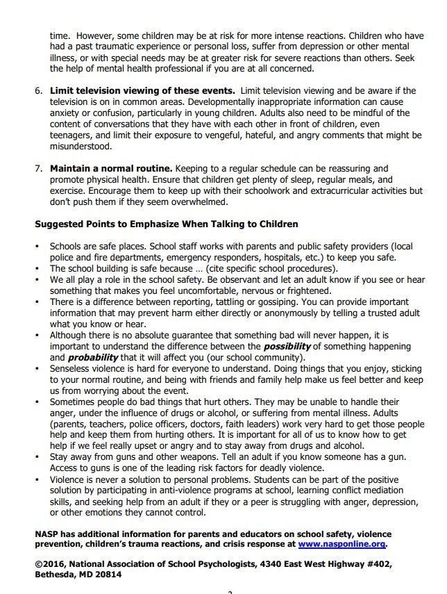 Tips about talking to kids aboutviolence page 2