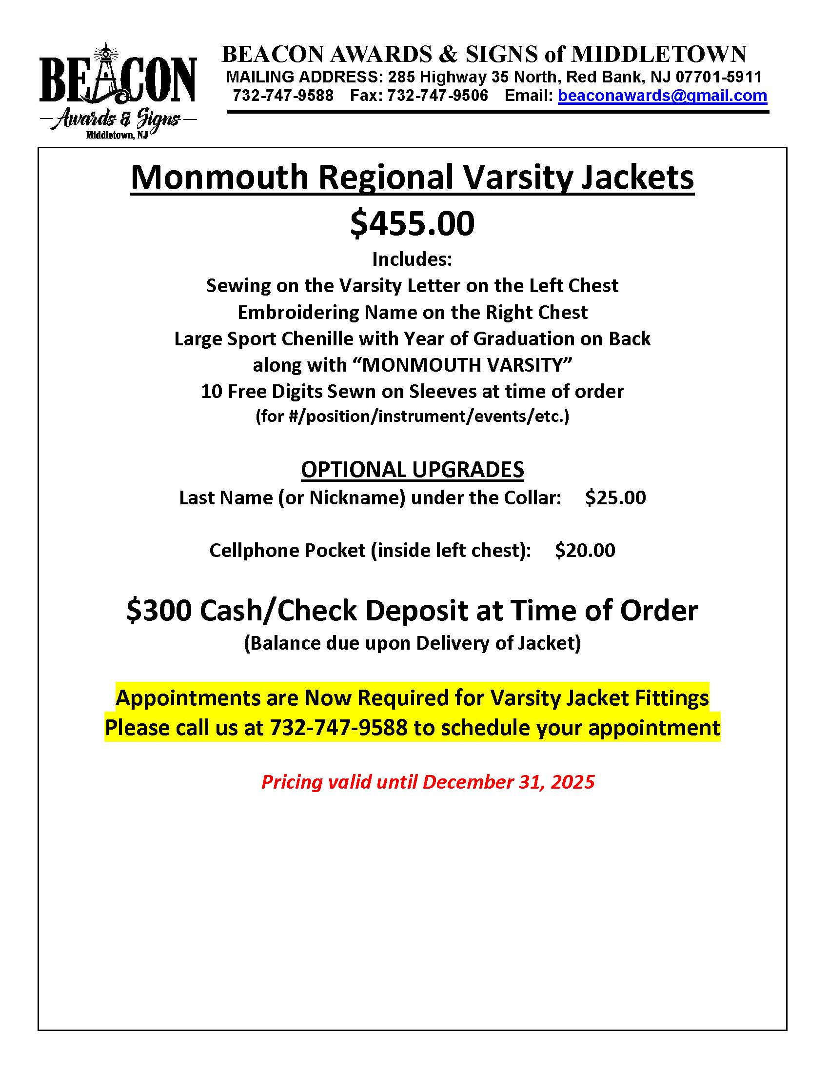 Varsity Jacket Flyer 