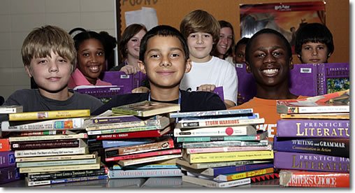 students with books