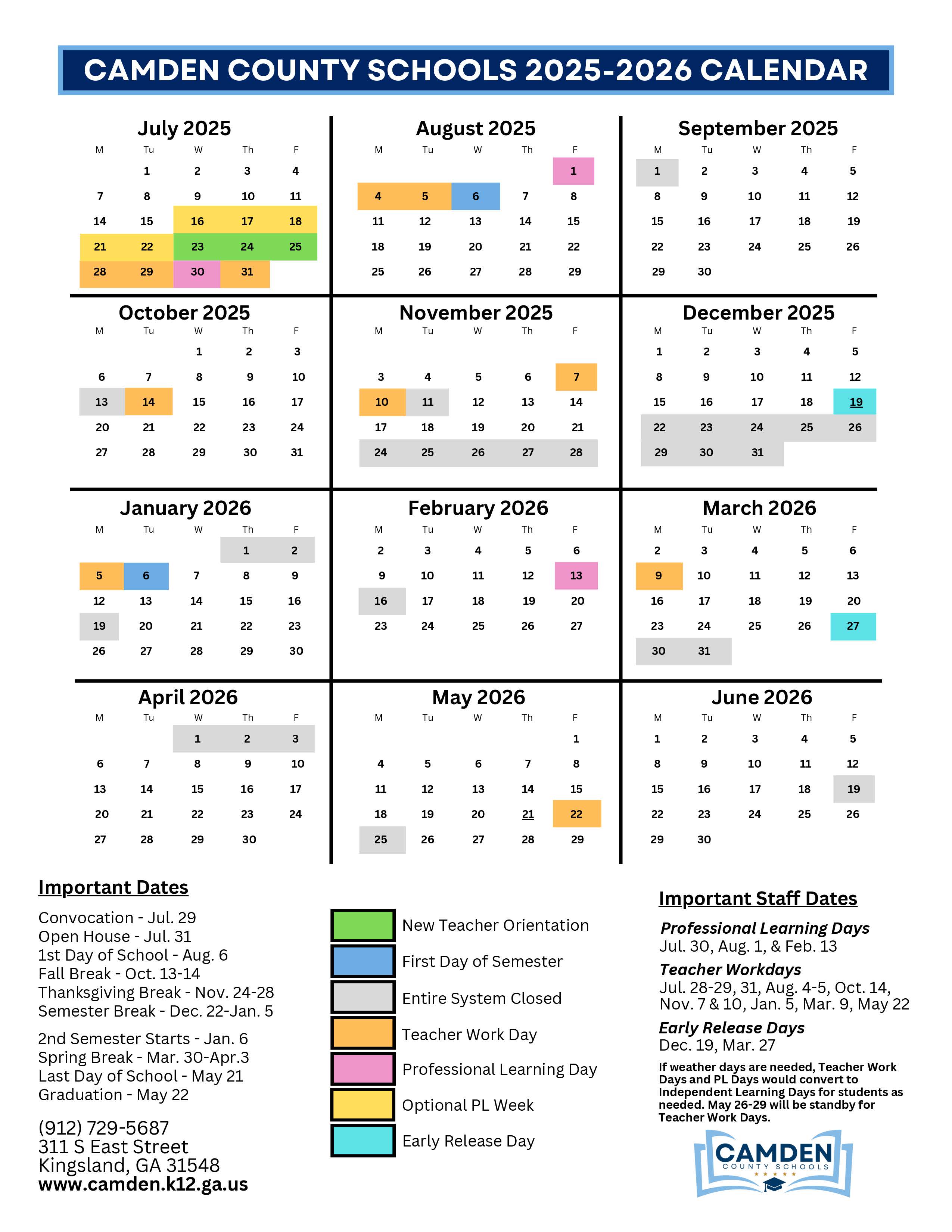 FY26 School Calendar