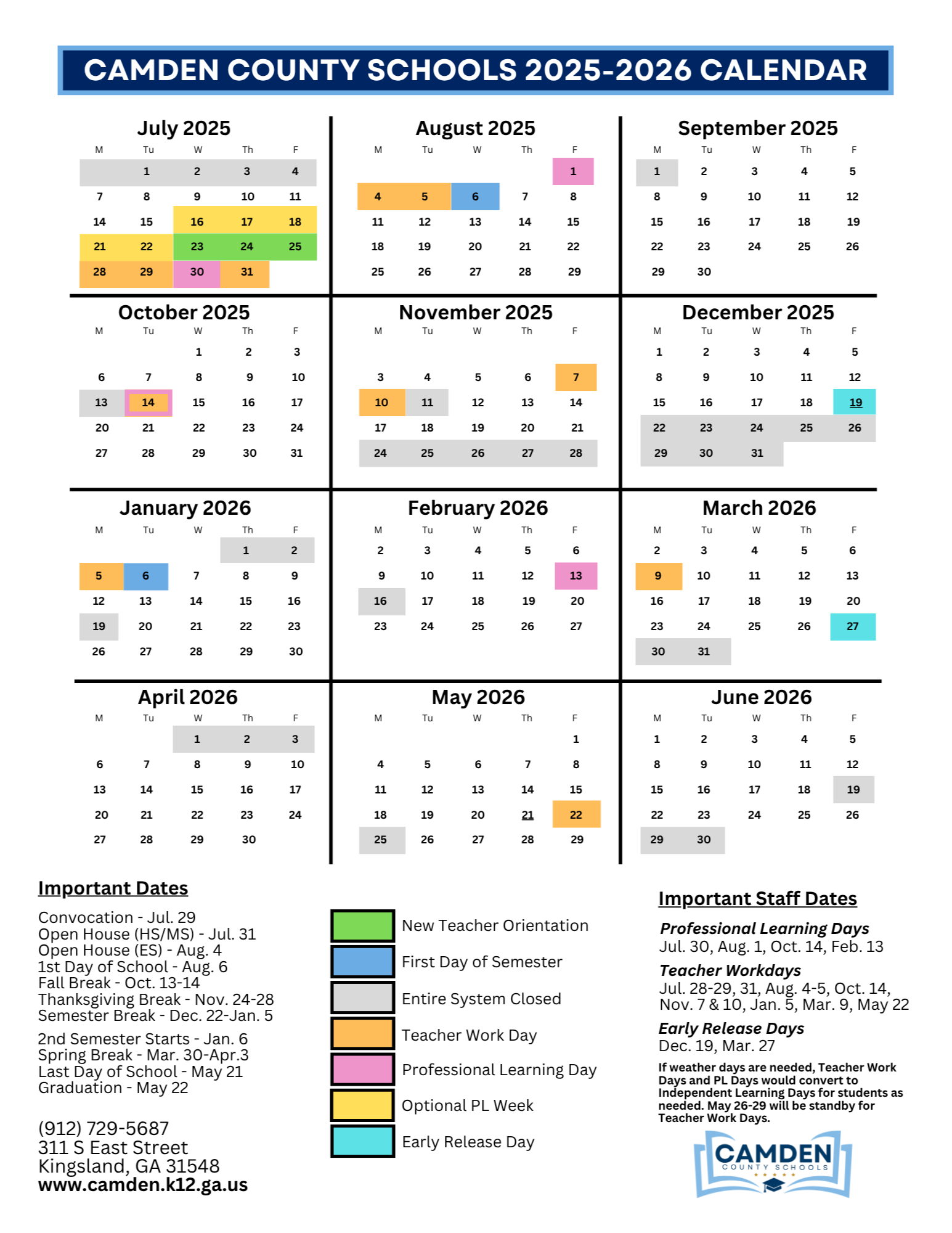 FY26 School Calendar