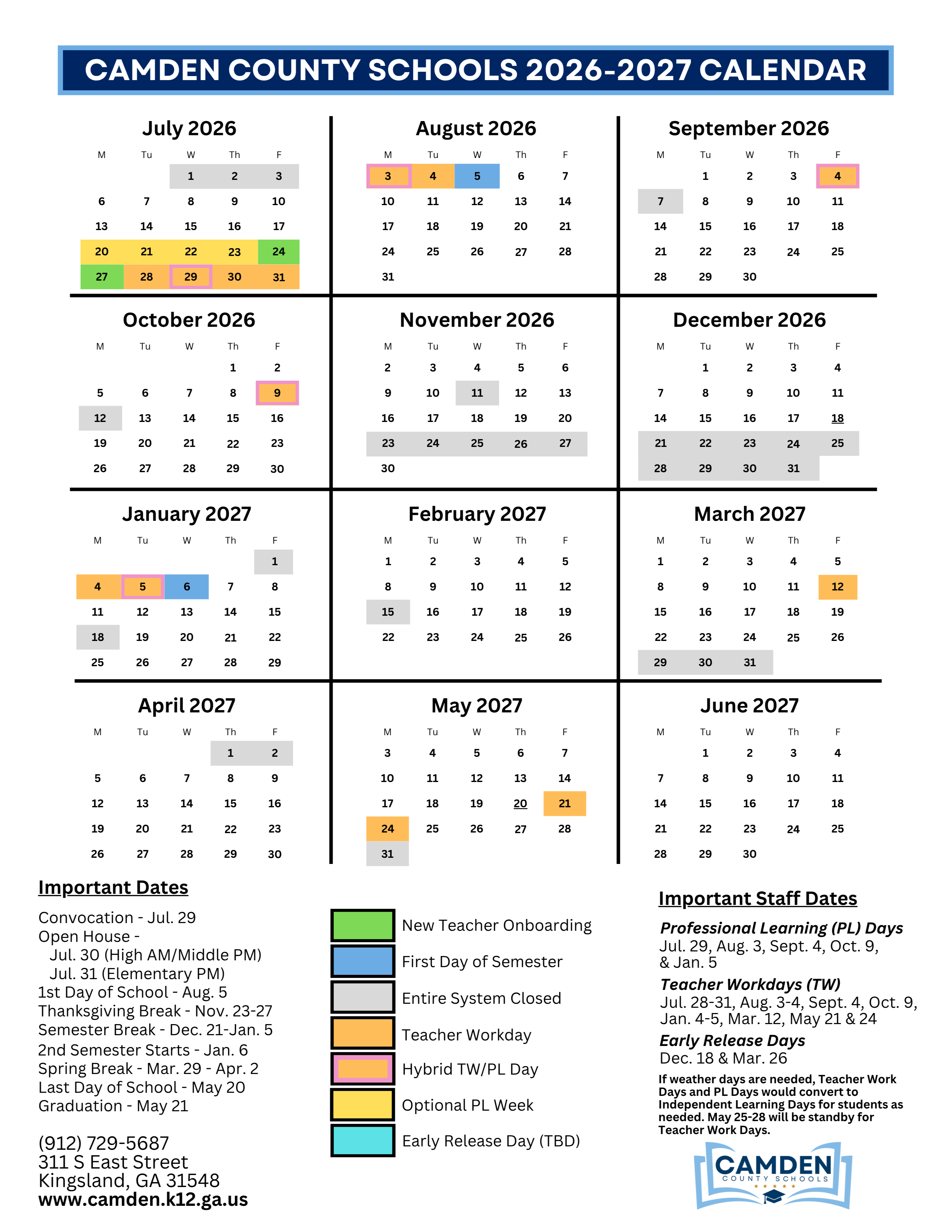 FY27 School Calendar
