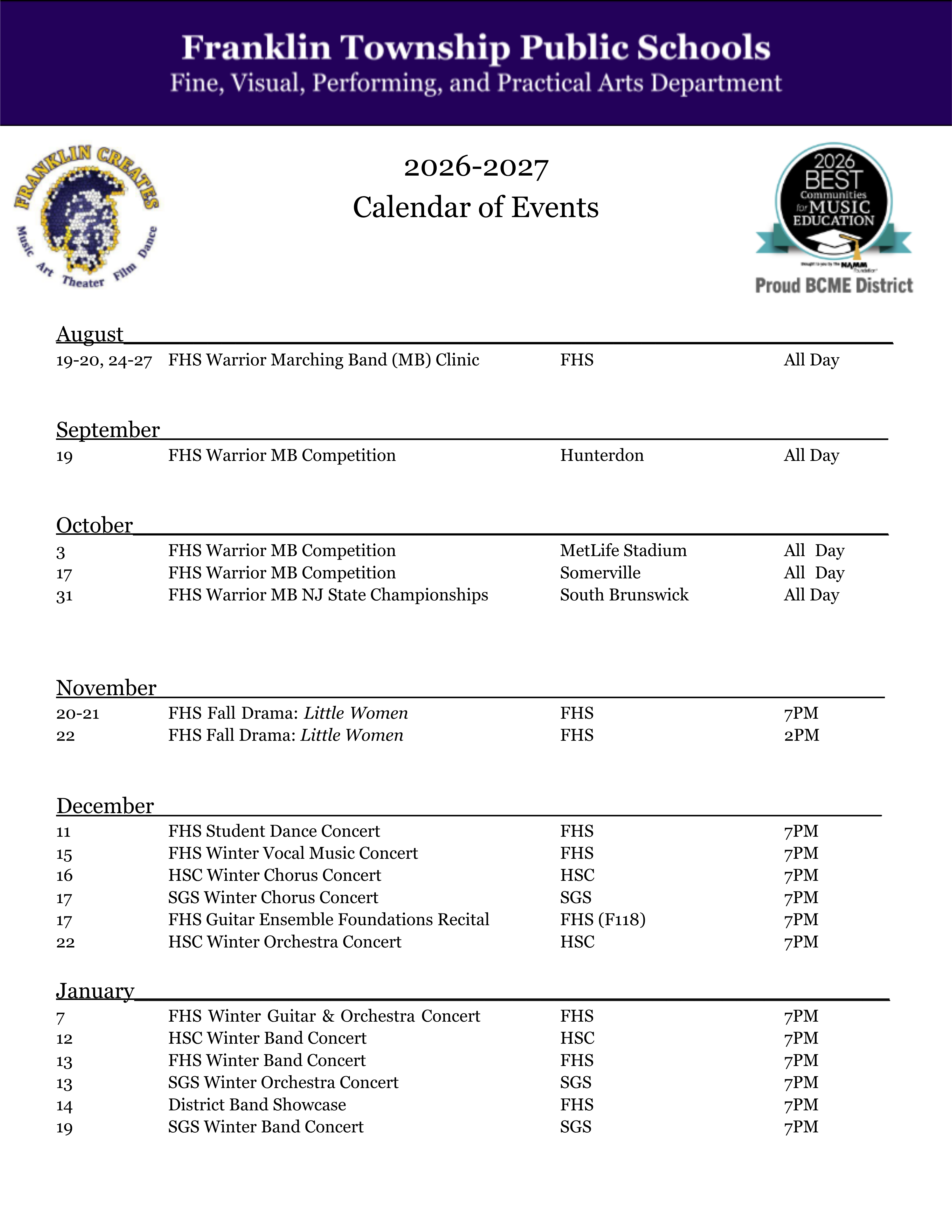 District Events