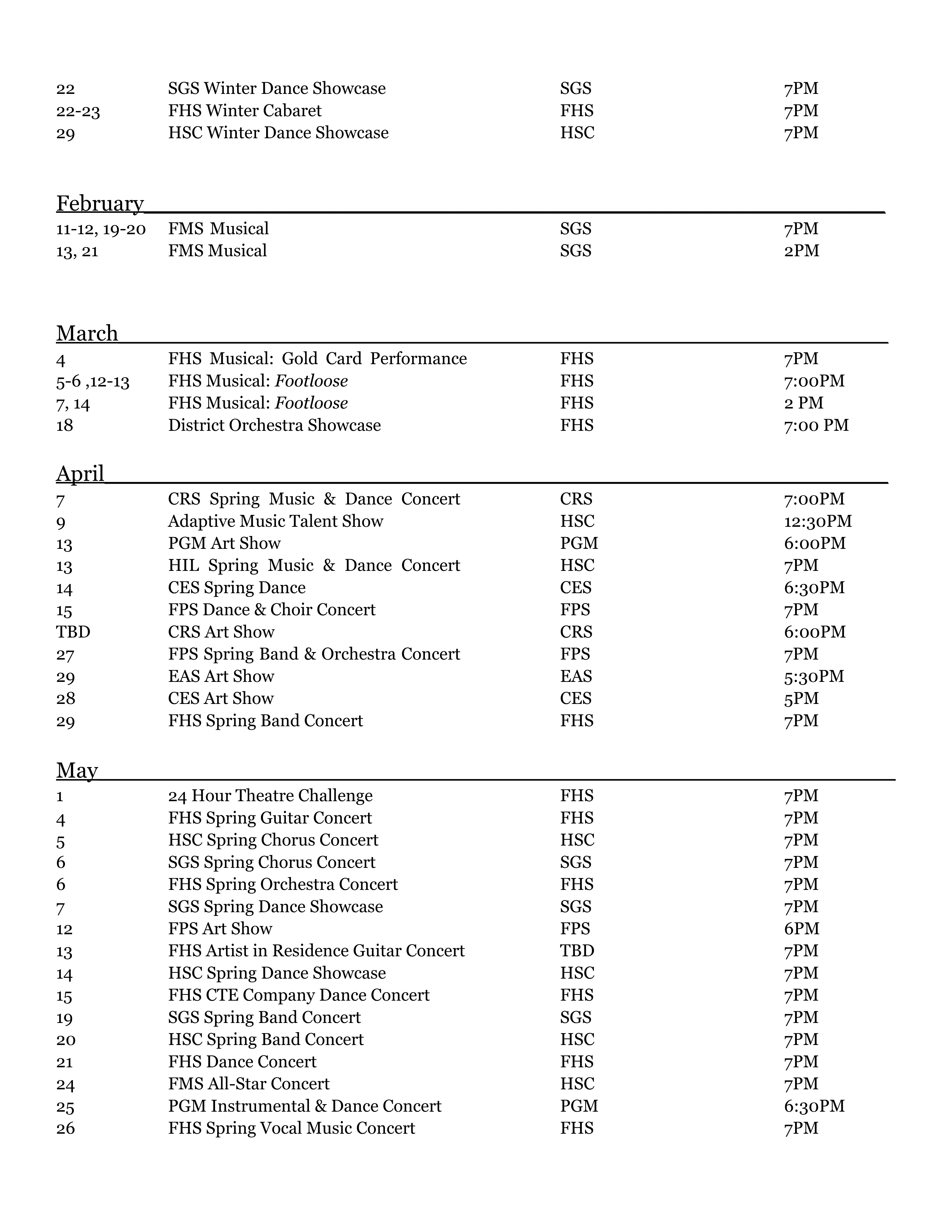 District Events