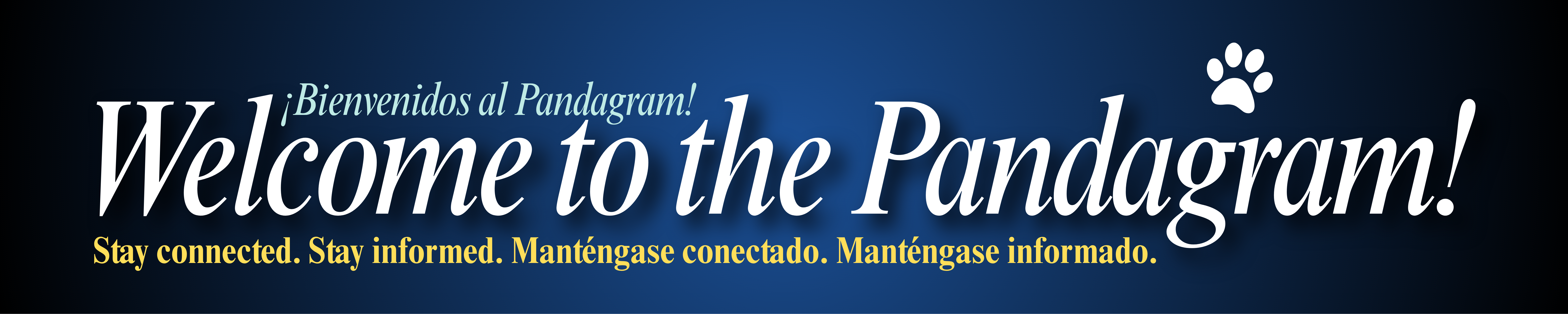 A blue banner reads "Welcome to the Pundashboard!" with a white paw print on the right side.