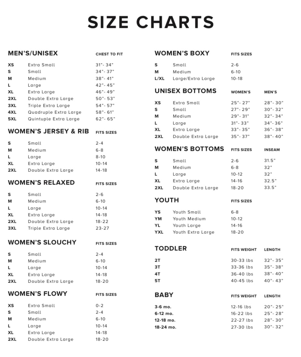 size chart