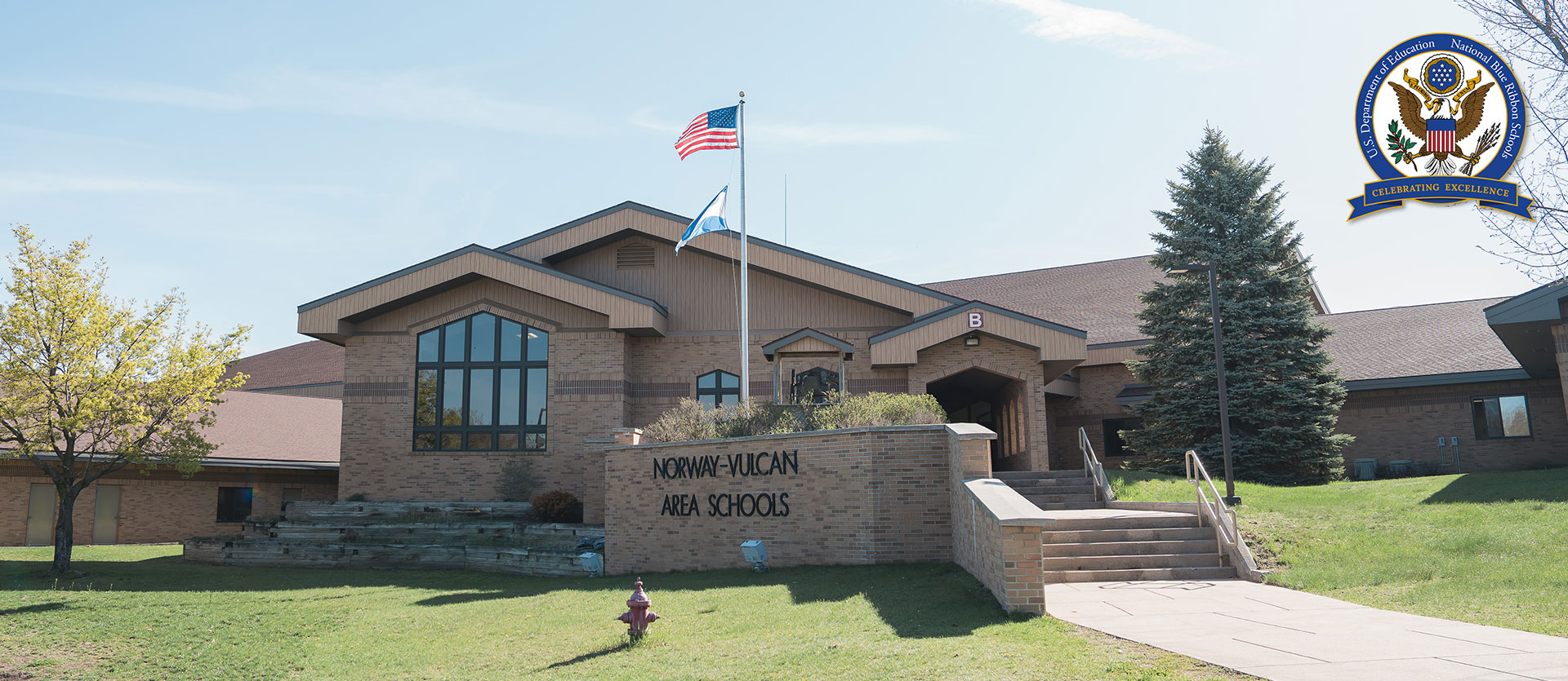 Norway Vulcan front of school