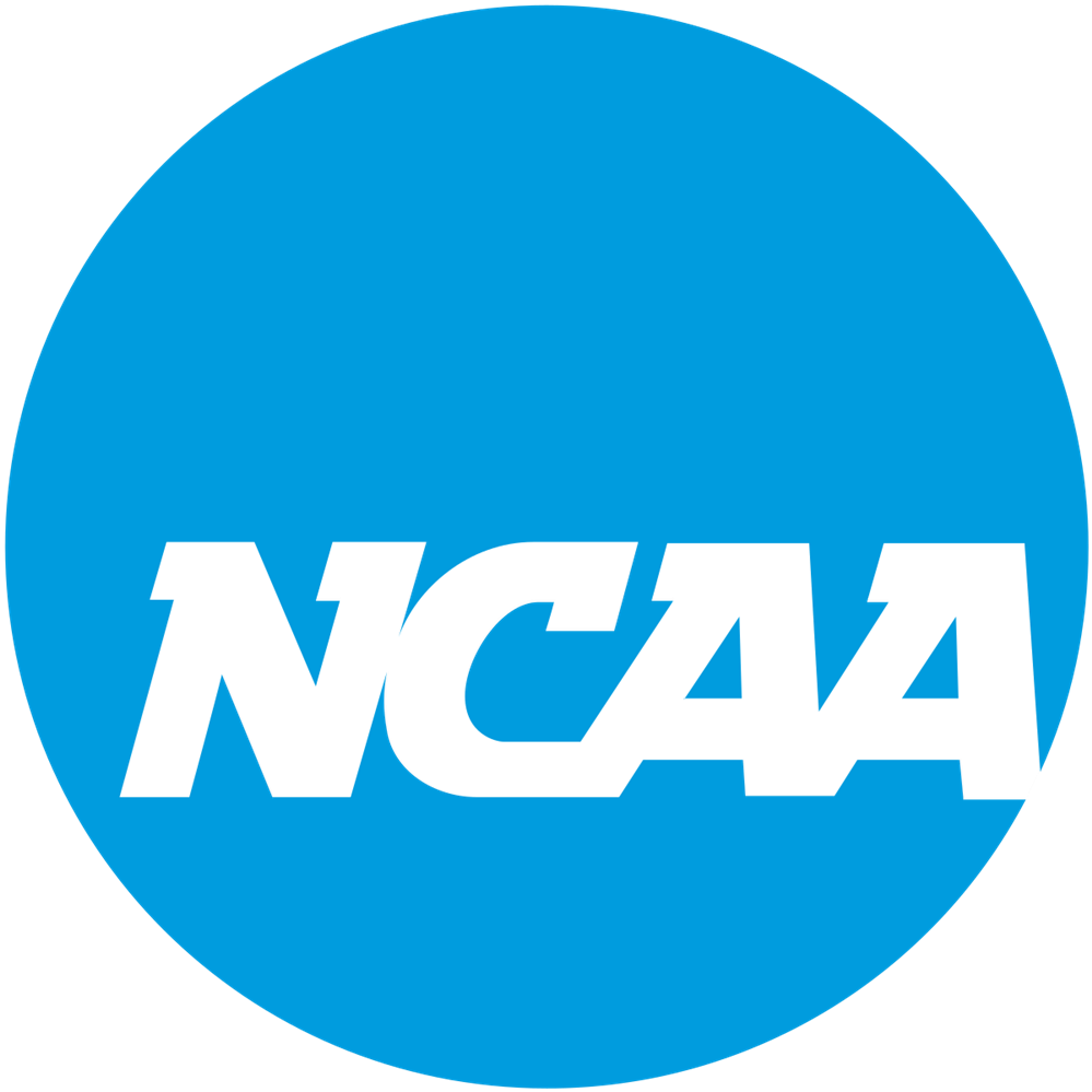 The logo of NCAA, consisting of the acronym ‘NCAA’ in white bold letters against a solid blue circular background.