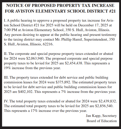 FY25 Tax Hearing Notice