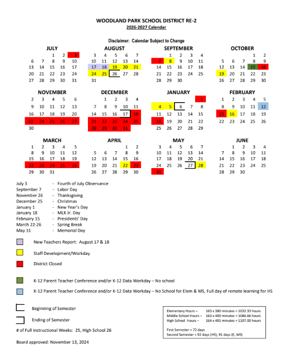 2026-27 District Calendar