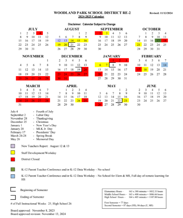 2024-25 District Calendar