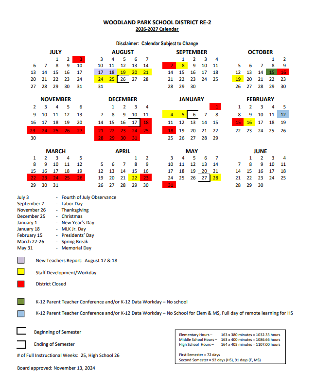 2026-27 Calendar