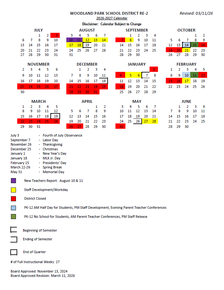 2026-27 Calendar