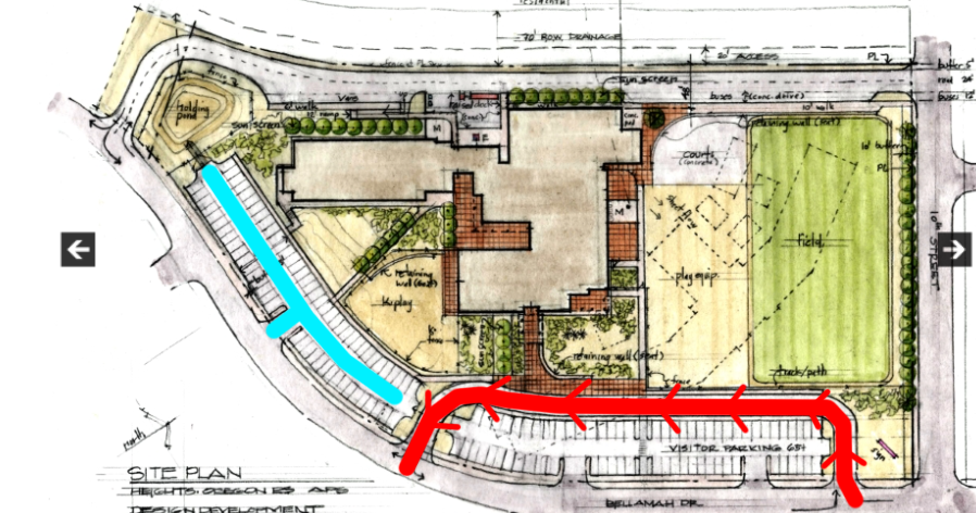 school drop off and arrival map