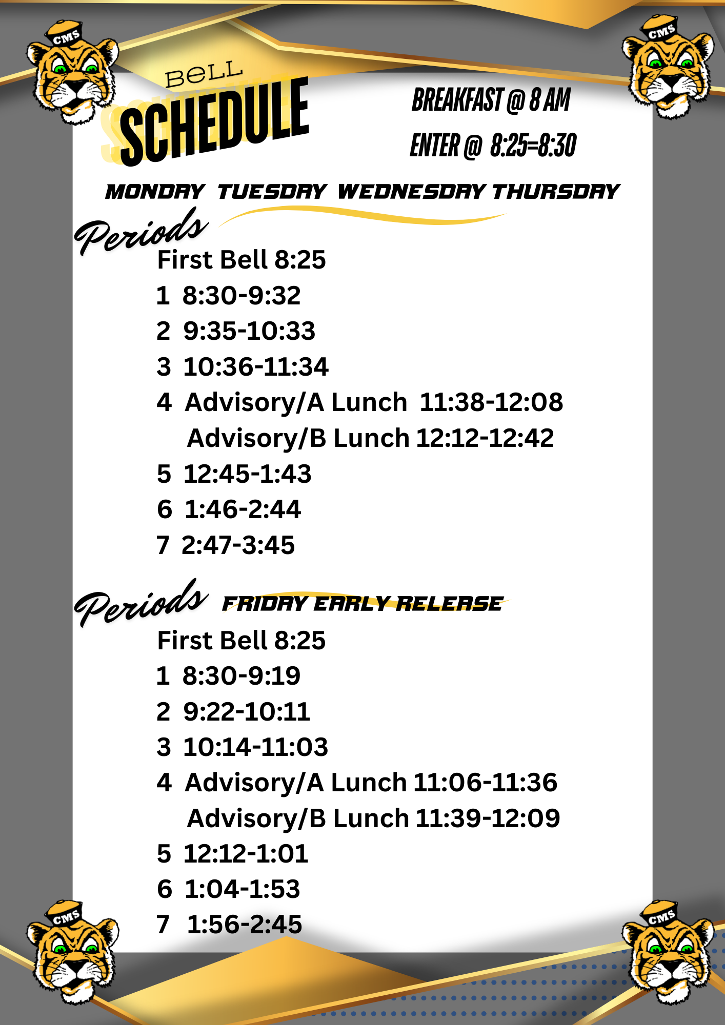 Chaparral Bell Schedule