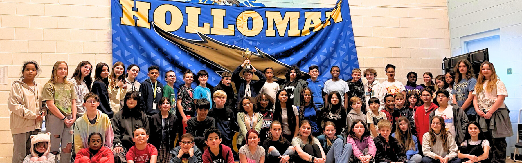 Holloman MS Students Celebrating their Lexia Learning Leader Victory 