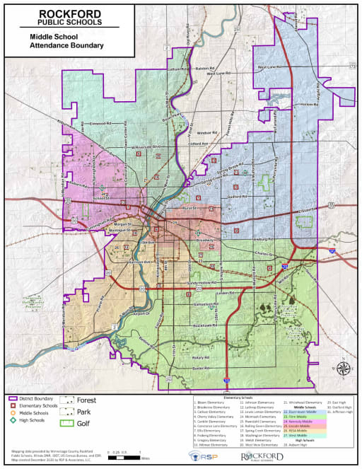 Middle School Zone Map