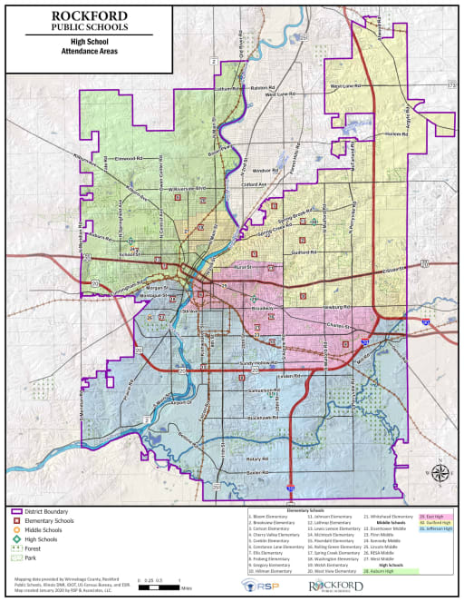 High School Zone Map