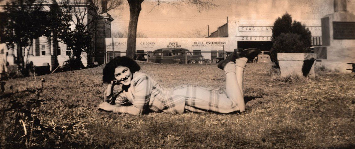 girl in downtown park