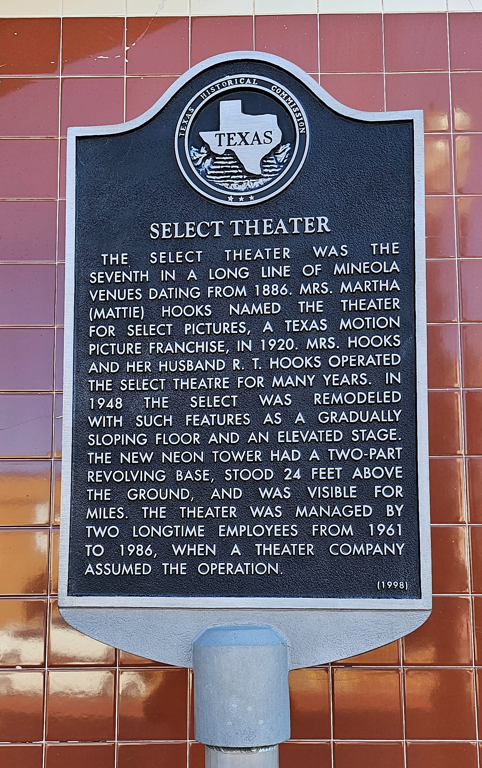 Historical Marker - Select Theater