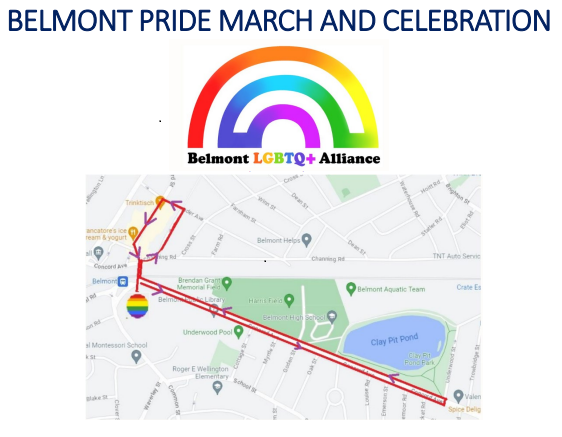 Belmont Pride March map
